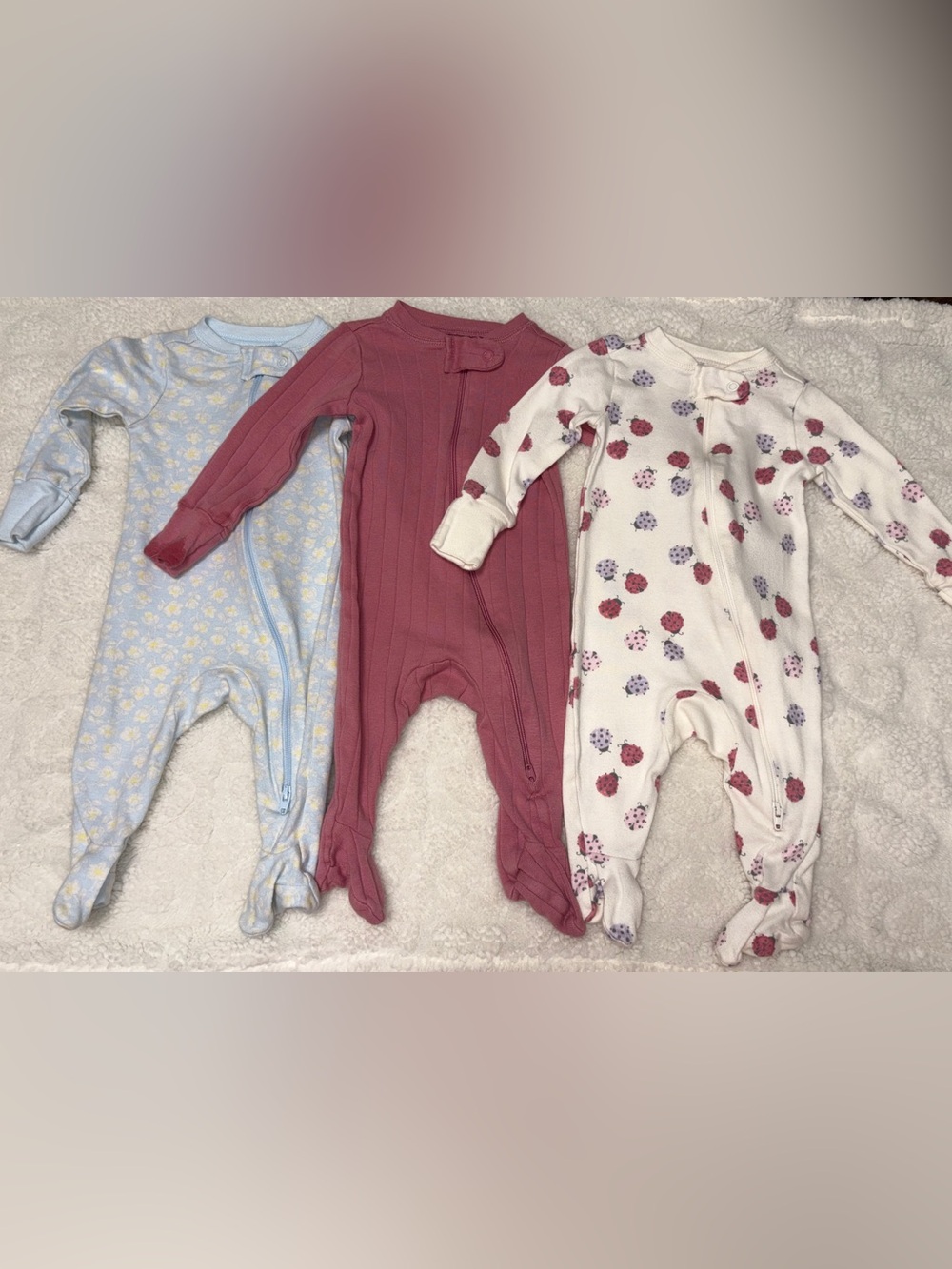 3 Pack Baby Footed Sleeper One-Piece